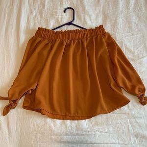 Off the shoulder brown top